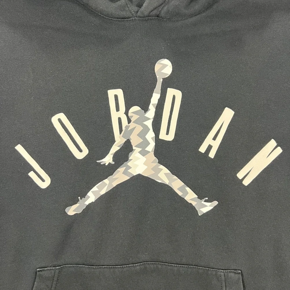 JORDAN Hoodie Mens Large Black Jumpman Graphic Pullover FD7415-010